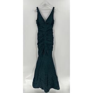 Xscape by Joanna Chen Dress Womens 12 Blue Mermaid Gown Sleeveless Metallic